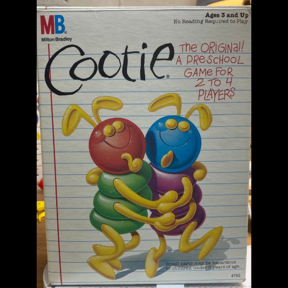 Vintage 1986 Milton Bradley Cootie Bug Game w/ Original Box